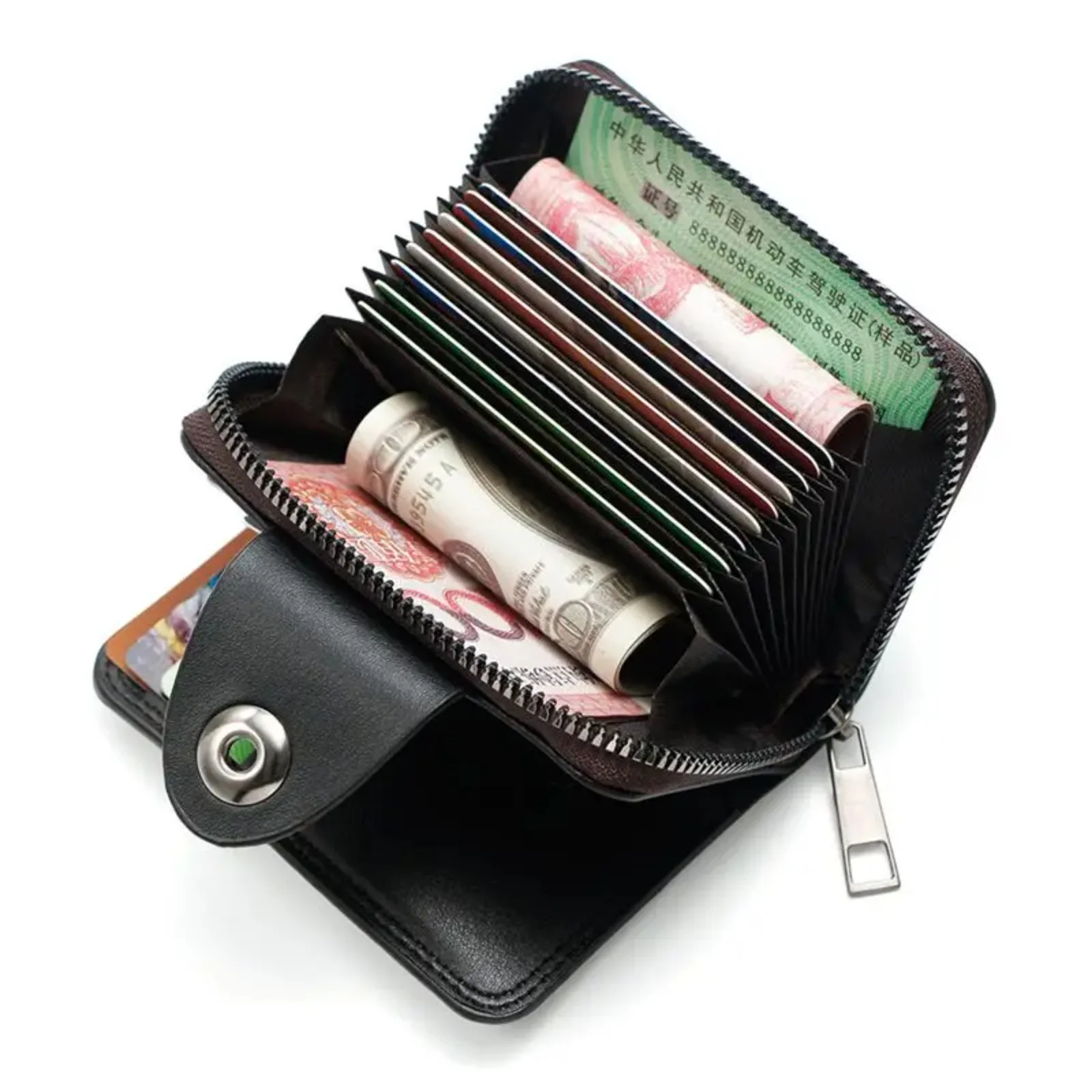 

Men's Short Wallet Large Capacity Durable Pocket Purse Cash Clamp Anti-degaussing Male Leather Wallet Cartera Hombre Carteras