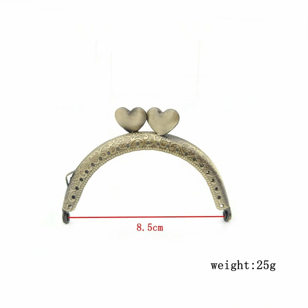 New Metal Purse Frame Kiss Clasp Vintage 8.5/10.5/12.5CM Purse Clasp Frame Bag Kiss Clasp Lock Handle Bag Accessories