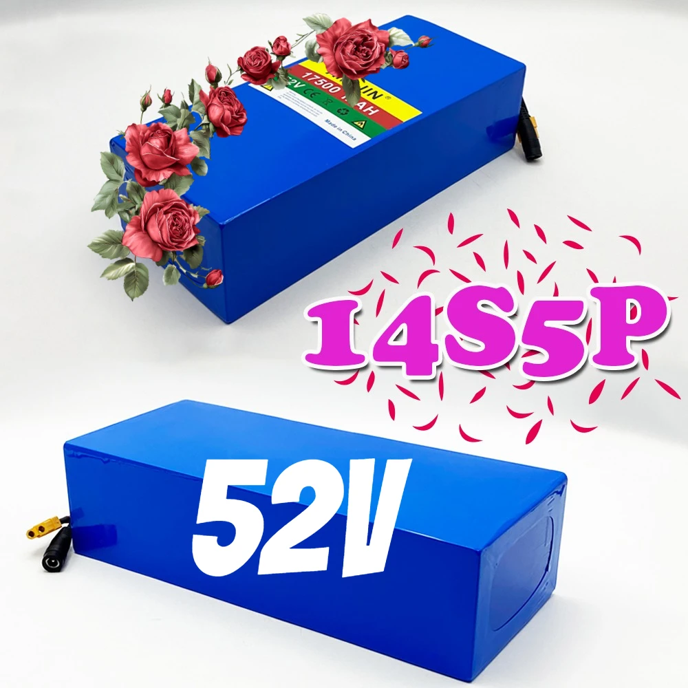 14S5P 52V 17500mAh 18650 Lithium Battery with BMS for1500W Devices And Transportation Equipment Charger Included