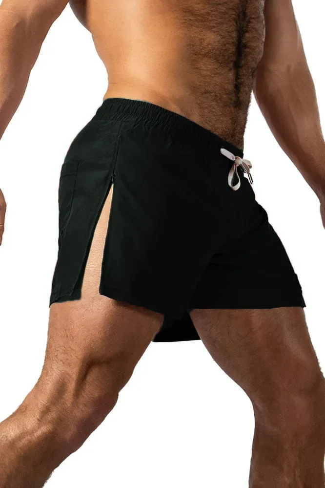 Herren Marathon Running Sweat Shorts mit Reißverschlusstasche Fitness Athletic Atmungsaktive Jogginghose Outdoor Sport Training Kurze Hose – Detail 12