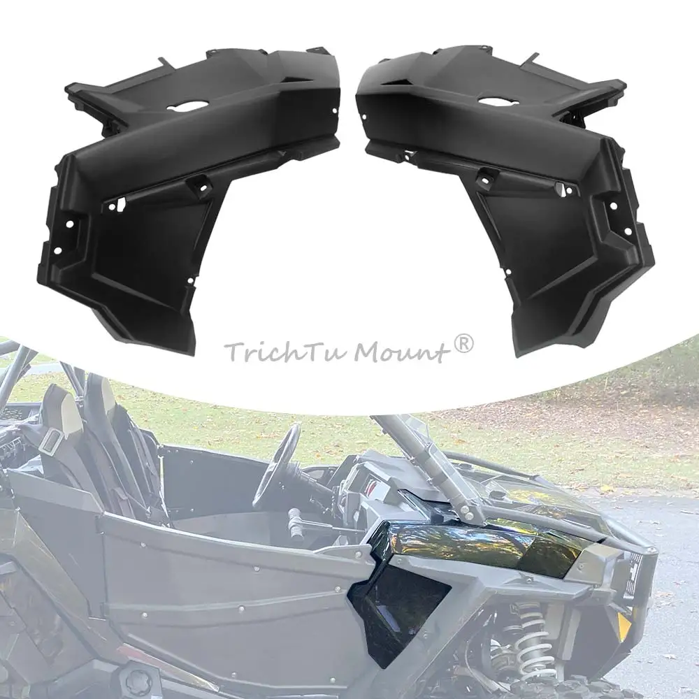 1Set Front Fender Flares Compatible With Polaris Rzr 2015-2018 High-Quality Plastic Matte Black Utv&Atv Front Fender Cover Panel