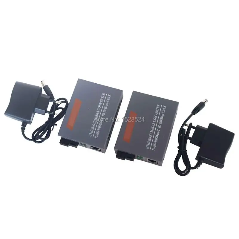 To HTB-GS-03 A&B 3pairs Gigabit Fiber Optical Media Converter 1000Mbps Single Mode Single Fiber SC Port External Power Supply