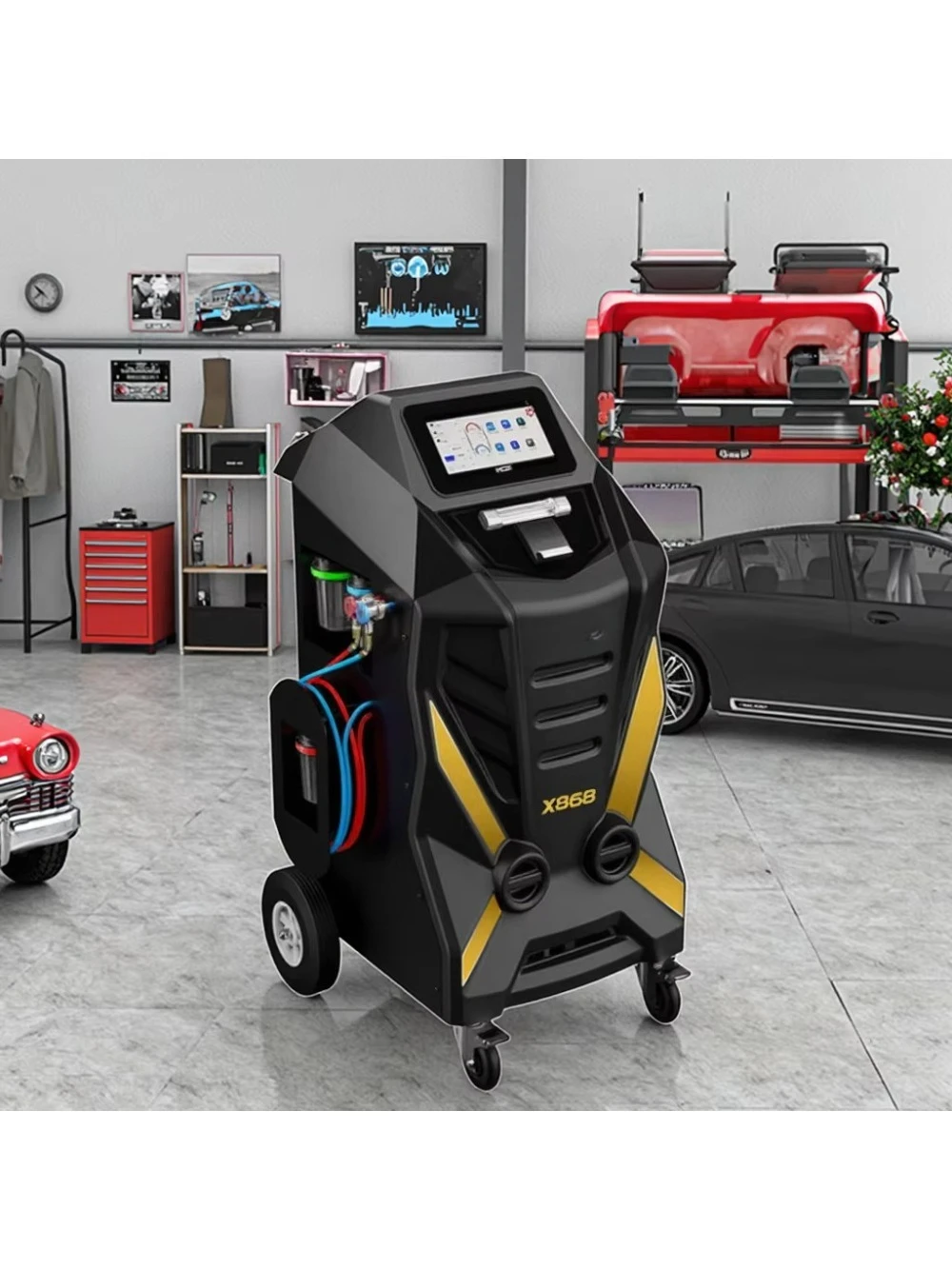 X868 Fully Automatic Automotive Air Conditioning Refrigerant Machine  Compatible with R134a New Energy Vehicles