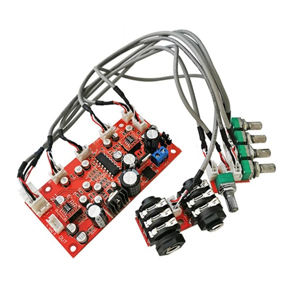 DC 12V 24V PT2399 Плата усилителя звука для цифрового микрофона, панель для караоке, преусилитель реверберации, ревербератор OP275 Op Amp