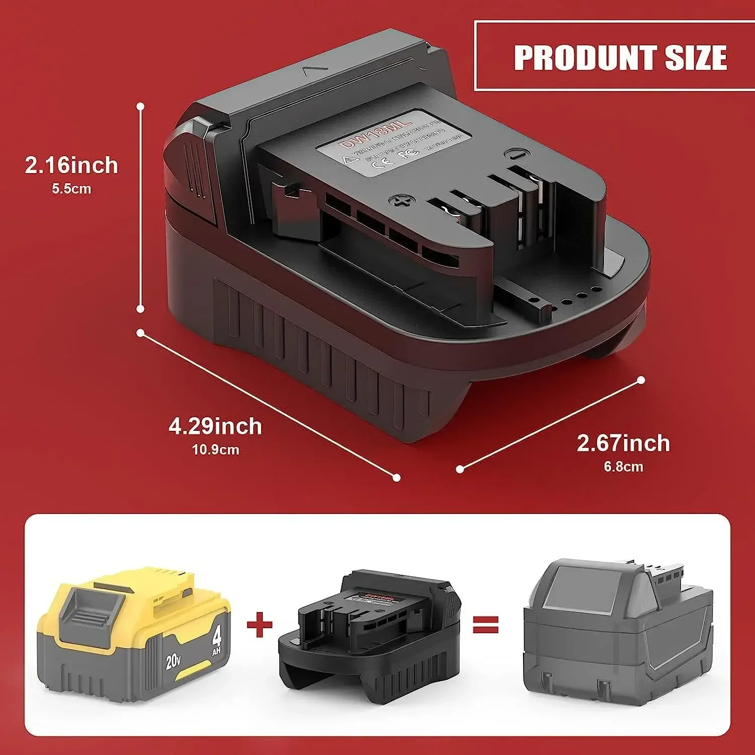 for Dewalt to for Milwaukee Battery Adapter Convert for DeWalt 18v Lithium Batteries to for Milwaukee 18v Cordless Power Tools