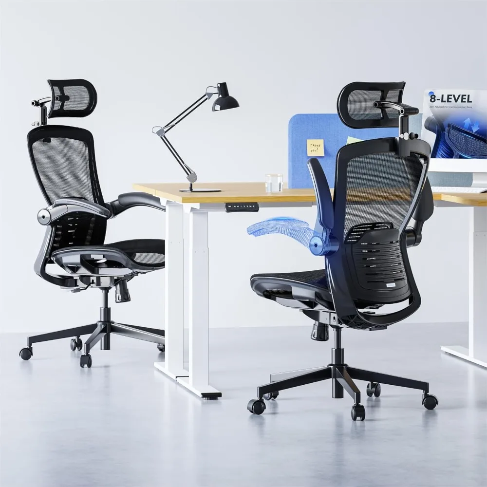 OC3-Pro Эргономичное офисное кресло Компьютерное кресло с высокой спинкой и откидным подлокотником/8-уровневая поясничная поддержка, дышащая сетка S