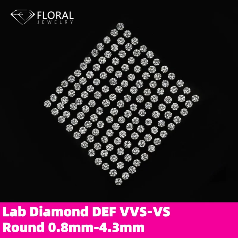 

Lab-Grown Diamond DEF VVS-VS Round 0.8-4.3mm Full Sizes Wholesale Loose Stones for Jewelry Making