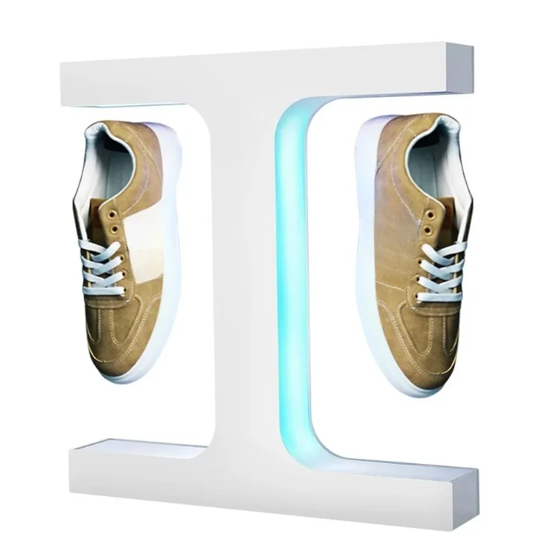 Magnetic Levitating Sneaker Rack 360 Degree Rotation Shoe Rack Double Headed Colorful Lights  Remote Controlled Shoe Display