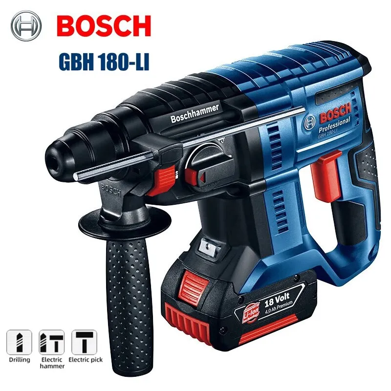 Bosch Brushless Hammer GBH180-LI 18V New Professional Cordless Electric Hammer 18V Multifunctional Lithium Impact Electric Tools