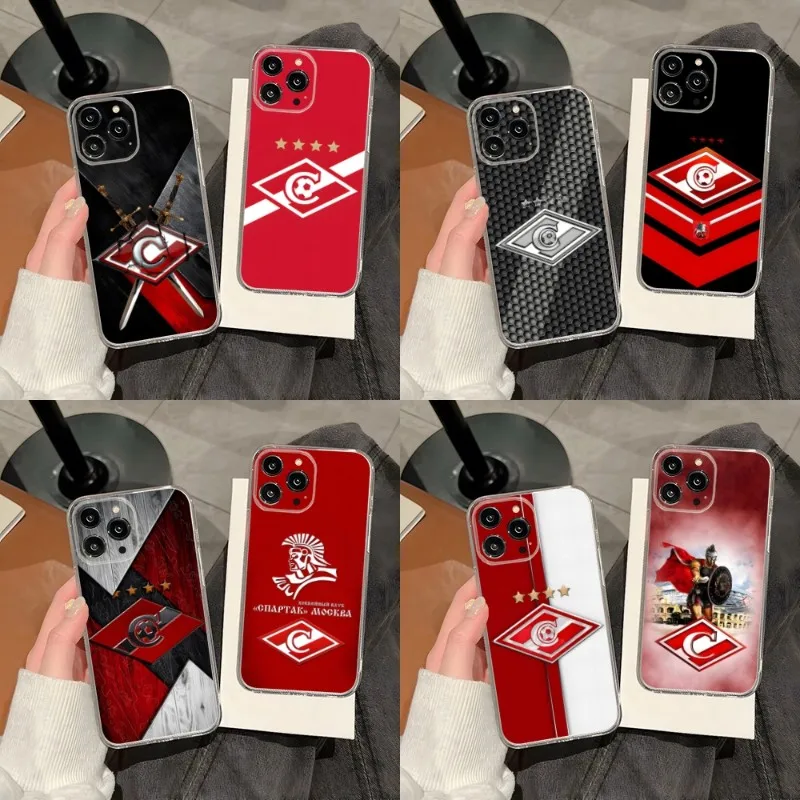 Russian Spartak Moscow Football Phone Case For Iphone 14 Pro 13 Mini 11 12 Max Xr X Xs 7 8 Plus 6 Transparent Silicone Cover