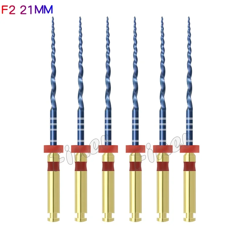 6 قطعة برو الأسنان تفتق الأزرق اللبية الملفات SX-F3 الروتاري إندو الملفات 21/25 مللي متر الحرارة المنشط قناة الجذر ملف طب الأسنان