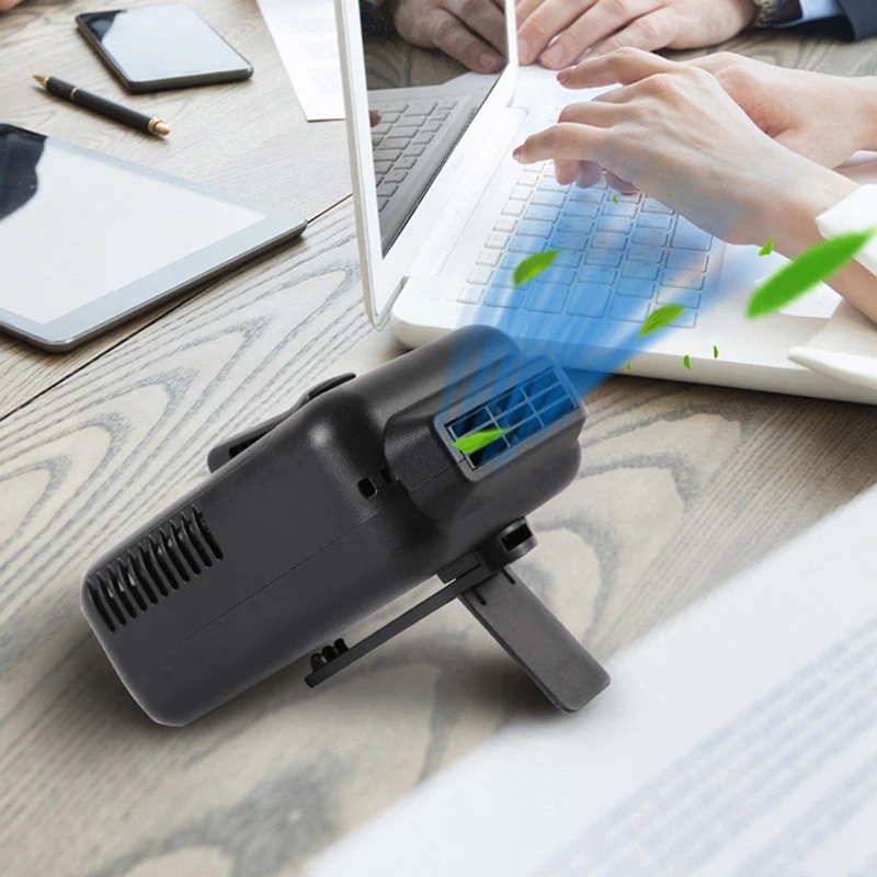 Ventilador con Clip de cintura recargable de 8000Ma, ventilador de cuello, ventilador de trabajo deportivo portátil para exteriores, salida de aire ajustable de poco ruido