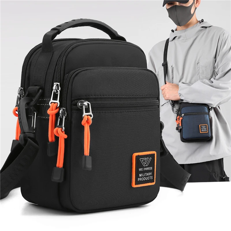 Black Men's Fashion Nylon Small Bag Casual Men Mini Handbags Male Crossbody Shoulder Messenger Bags For Men Purses And Handbags