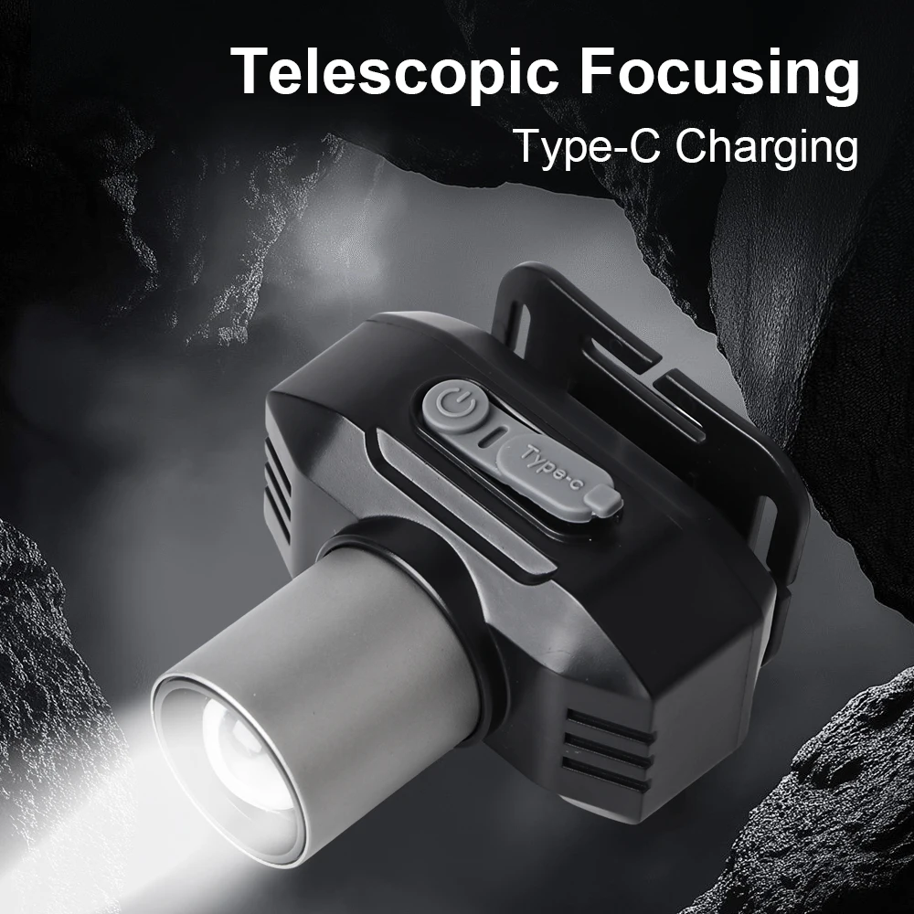 

Strong Light Super Bright Camping Zoom Portable Universal Led Headlight Fishing Lantern USB Rechargeable Head Mounted Flashlight