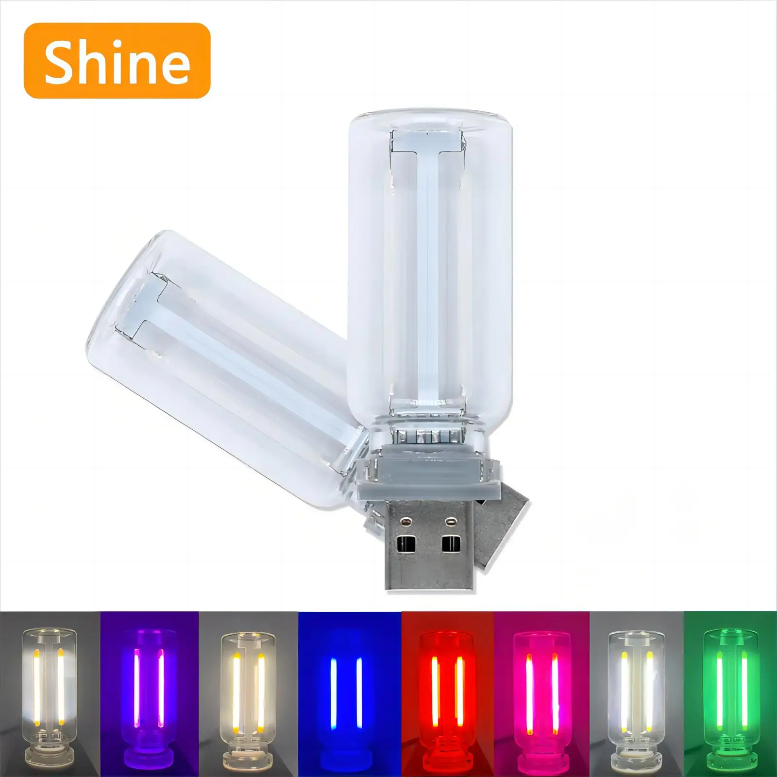 10pcs New Edison LED Bead Bulbs 0.3W USB Touch Dimming Night Light DC5V Atmosphere Light Colorful Decorative Bulbs