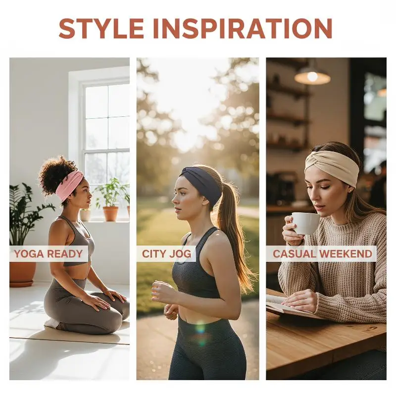New Solid Color Knotted Sports Headband Soft Elastic Non Slip Headband Turban Hair Accessories For Yoga Sports Workout Headwear
