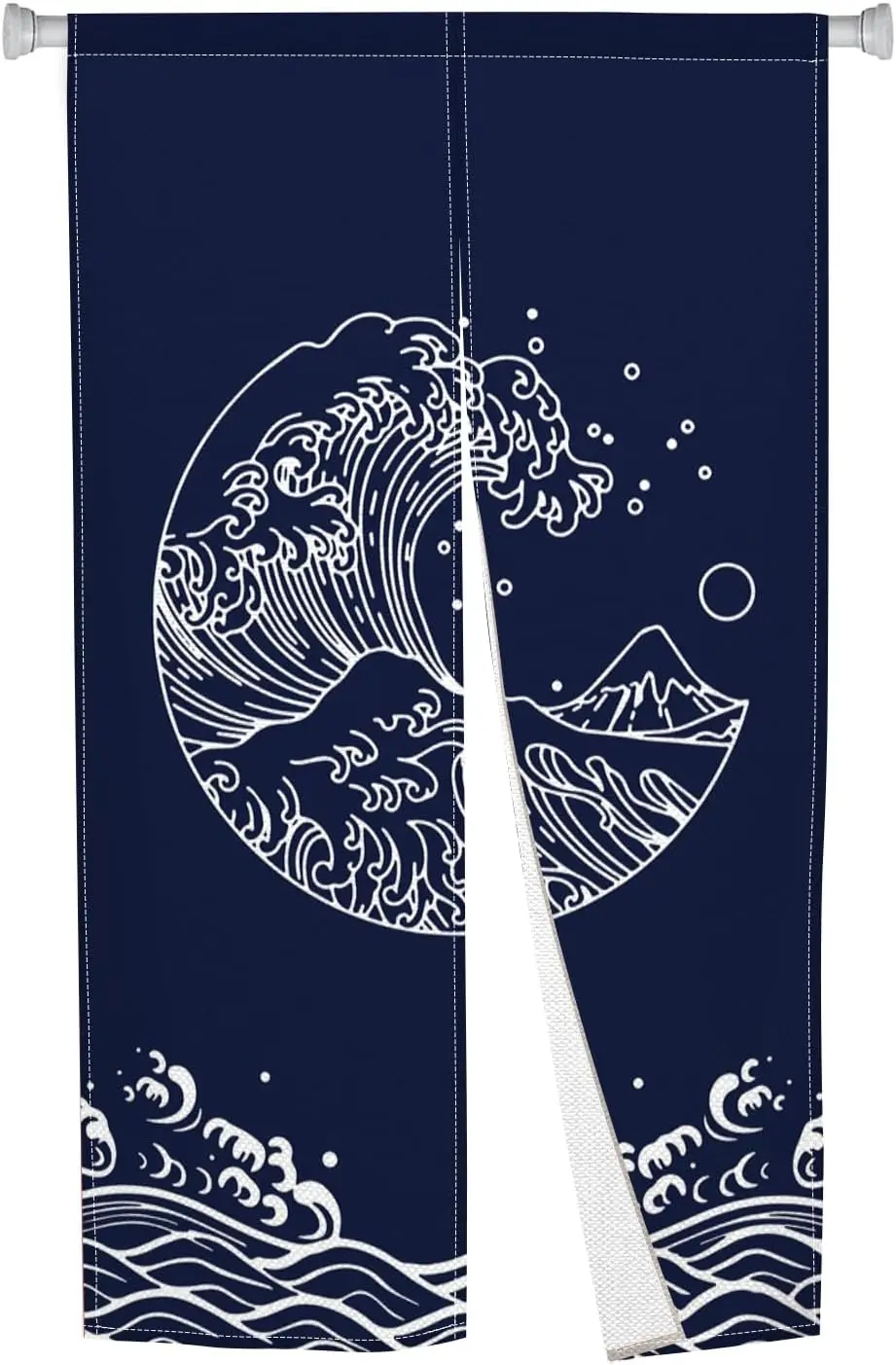 Japanese Doorway Curtain Noren Waves Printed Japanese Kitchen Door Curtains Window Treatment Long Door Tapestry Panel for