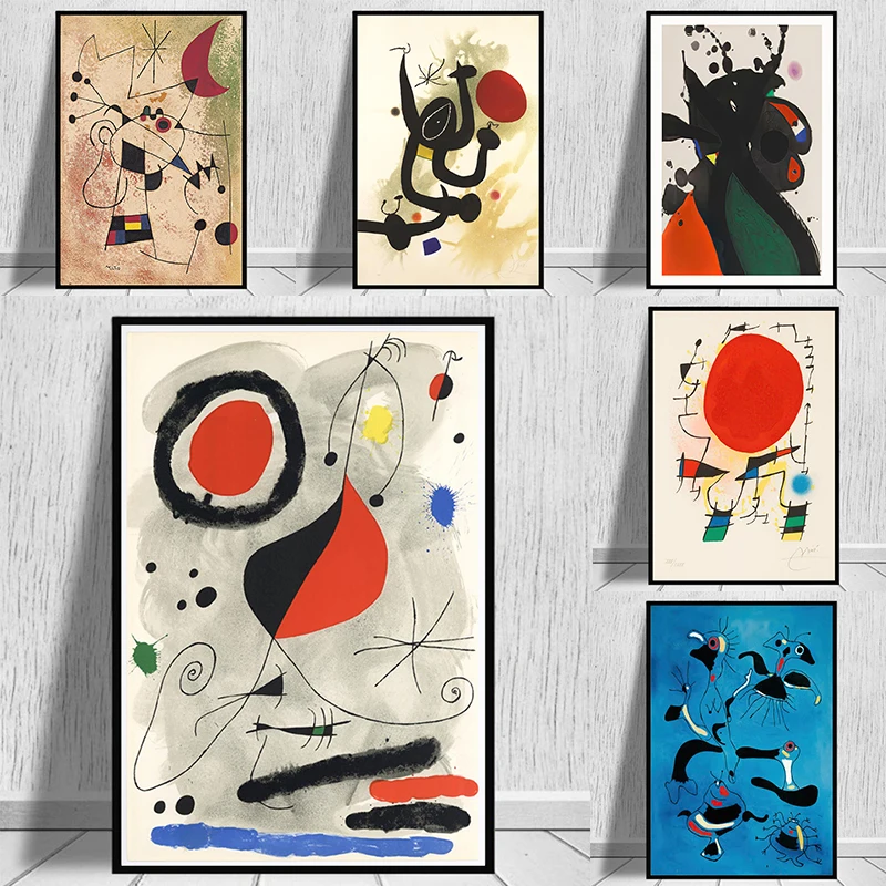 Moderne Joan Miro Surrealismus-Kunstposter und -Drucke, Leinwandgemälde, Bilder an der Wand, abstrakte dekorative Heimdekoration, Cuadros