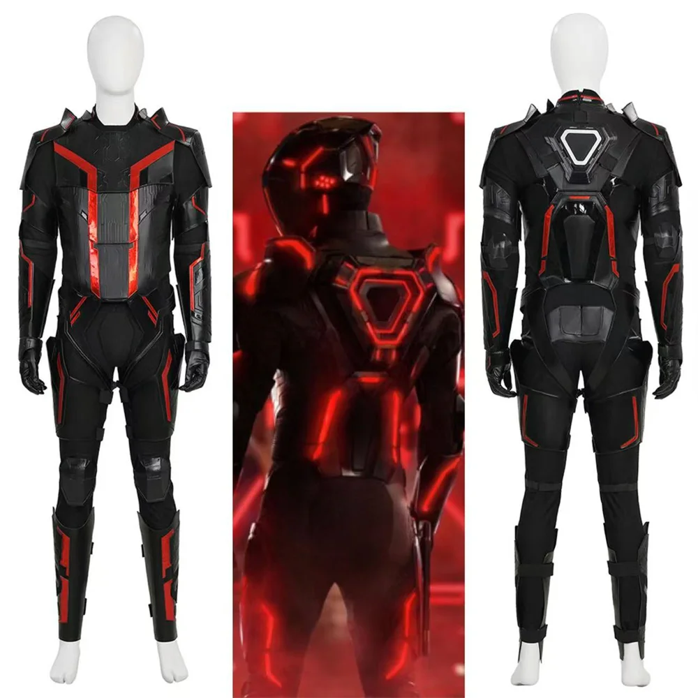 

Tron Ares Cosplay Costume Men Leather BlackJumpsuit Fantasy Uniform Halloween Carnival Party Outifit