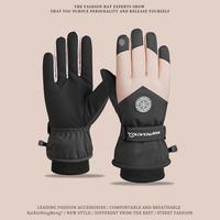 Unisex Gloves 1 Pair Popular Solid Color Thickened  Windproof Touch Screen Gloves for Outdoor