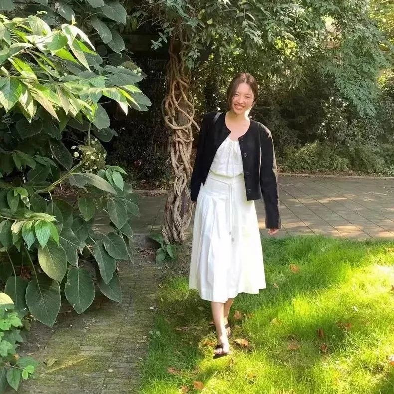 Tannat ajustable largo Sve irt mujer suelta cómoda dulce Netie Top Faionable Lazy Sle Casual Busin Wear