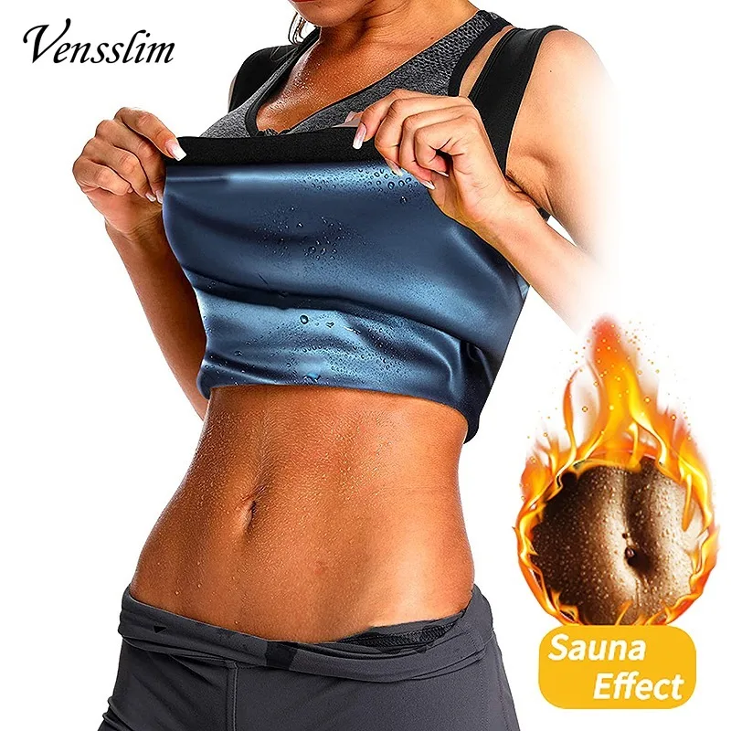 Vensslim بدلة ساونا للنساء عرق سترة مدرب خصر فقدان الوزن التخسيس رفع القمم محدد شكل الجسم تجريب الدهون الموقد مشد