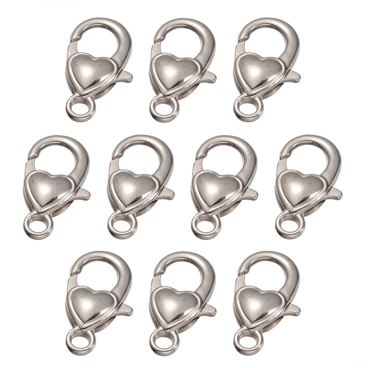 

10Pcs Alloy Clasp Lobster Style DIY Jewelry Findings for Necklace Bracelet Anklet Cellphone Decorative Accessories Silver