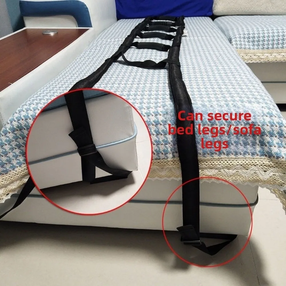 Adjustable Length Get Up Aid Assist Strap 3/4/6 Handrails Bed Ladder Assist Lift Device Rope Ladder Bed Rail Assistance