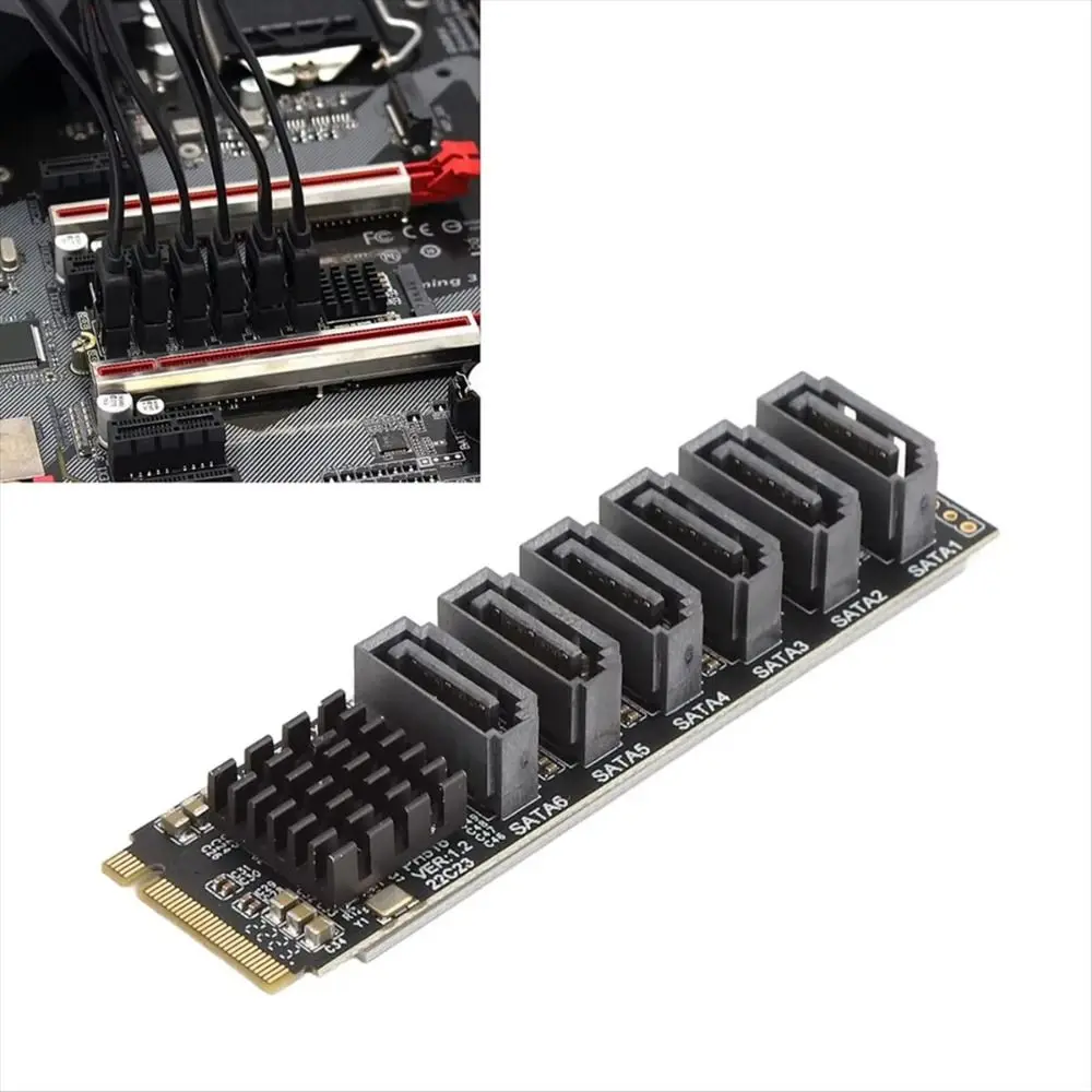 

Высокоскоростной SSD-адаптер ASM1166, 6-портовая карта адаптера SATA3.0, драйвер Plug and Play, бесплатная карта расширения SATA, компьютерные аксессуары