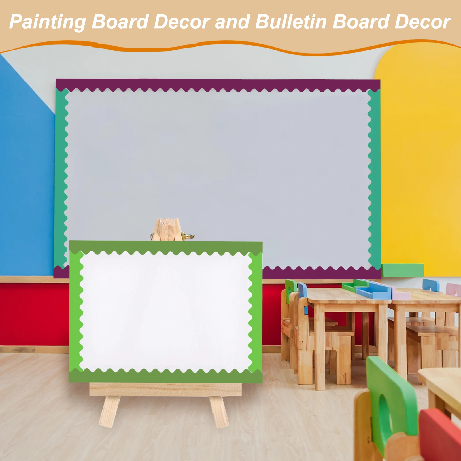 Imagem -06 - Colorido Quadro Fronteira Guarnição Scalloped Borders Decoração Sala de Aula Papel Fronteira Bulletin Board Border Decor Rolo