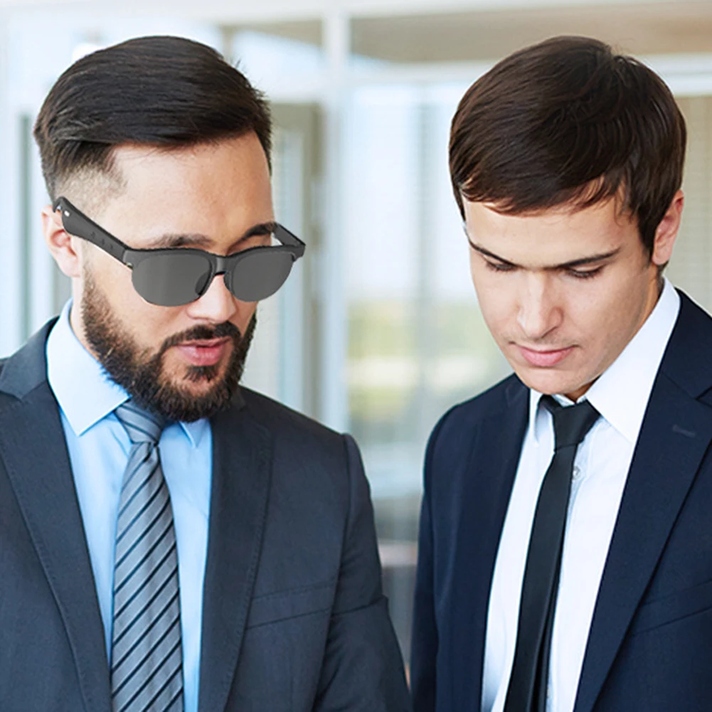 AI نظارات الترجمة الذكية بلوتوث 5.4 سماعة نظارات 144 لغة في الوقت الحقيقي مترجم النظارات الشمسية سماعات الموسيقى