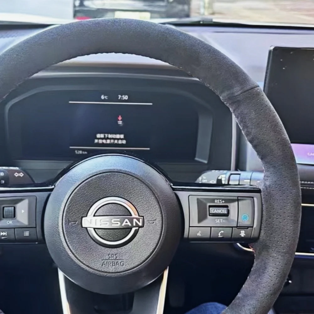 Customization Car Steering Wheel Cover Accessories Hand Sewing Suede Leather Non-Slip For Nissan Qashqai J11 J10 Leaf X Trail