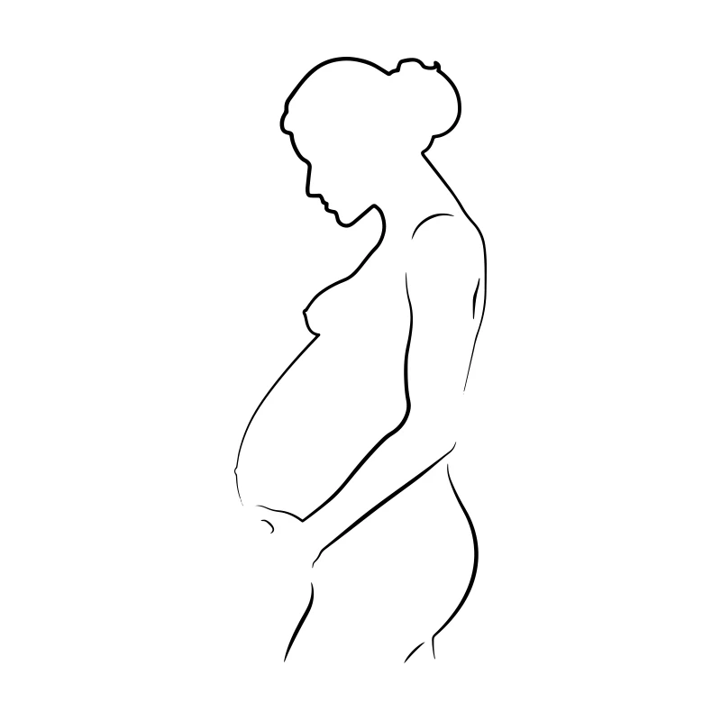 Pregnant Woman Silhouette Wall Sticker • DIY Gender Reveal Party Or Baby Shower Reception Mural Vinyl Decal  Adhesive Decor 4D05
