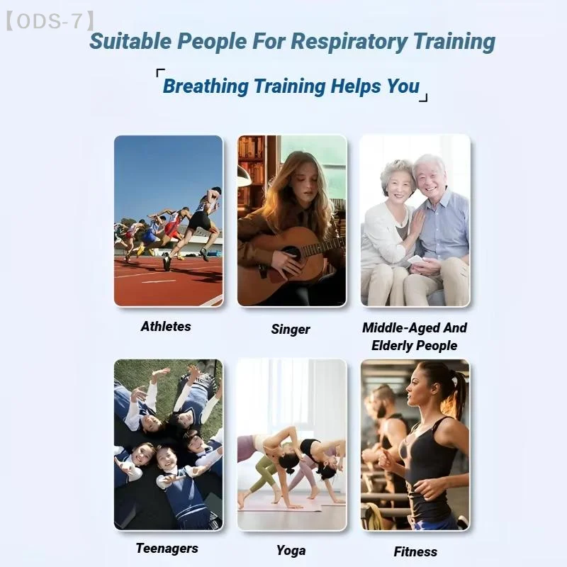 [ODS-7]Adjustable Breathing Exerciser Lung Capacity Trainer Mouthpiece Respiratory Fitness Device For Sports Swimming Yoga【WO】