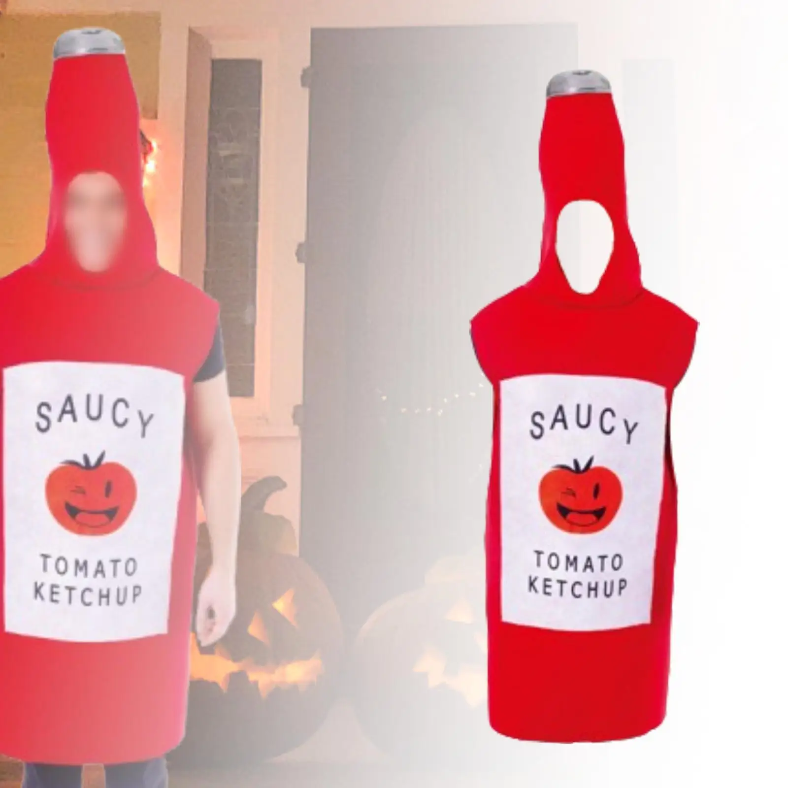 زي الكاتشب للهالوين بدلة صلصة الطماطم الممتعة لأداء المسرح والكرنفالات ومستلزمات الحفلات وأعياد الميلاد والعب الأدوار
