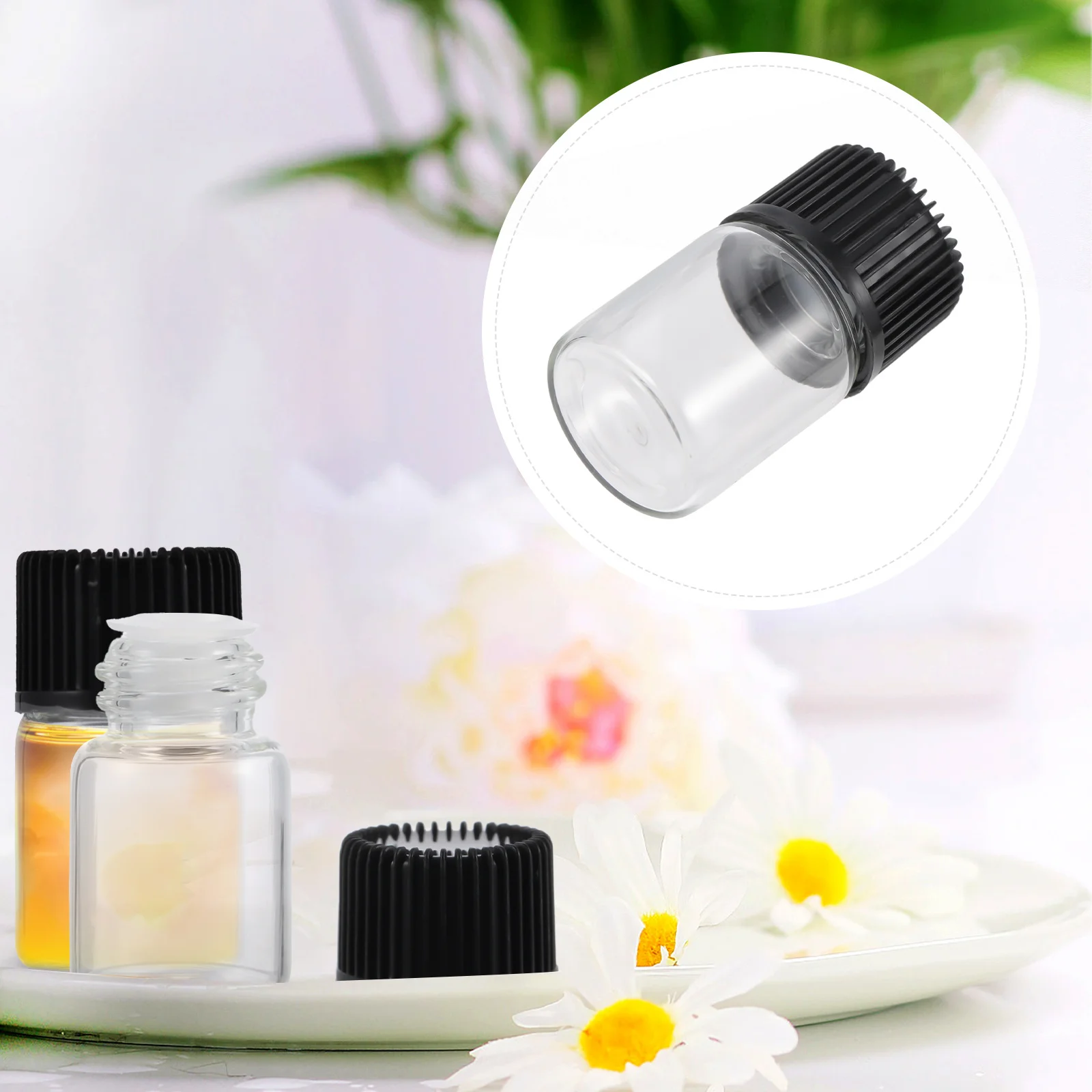 1 セットエッセンシャルオイルボトル 2 ミリリットルホウケイ酸ガラストラベルボトル小型ポータブル空の詰め替えボトル DIY オイル用