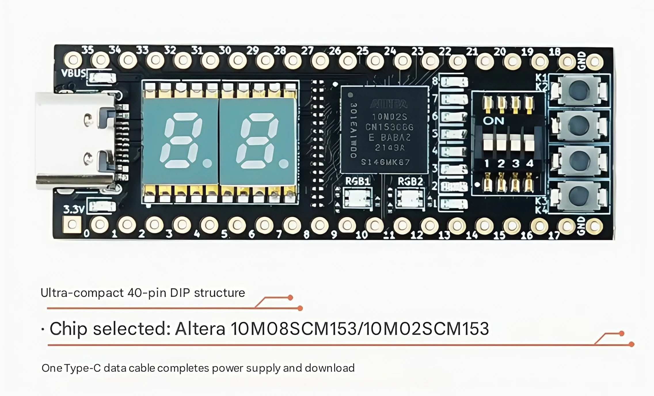 AlteraMAX10 step FPGA development board 10M02SCM/10M08SAM