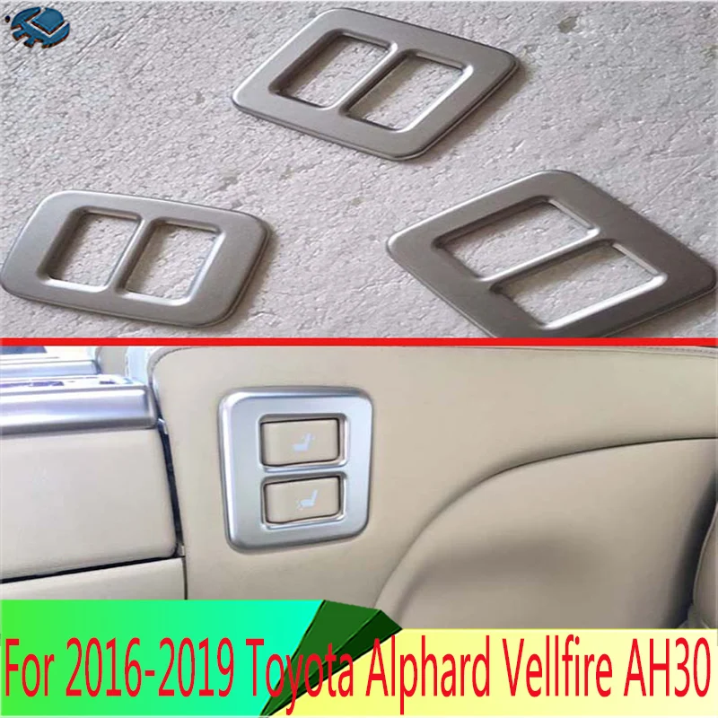 

Для 2016-2019 Toyota Alphard Vellfire AH30 CarABS хромированная кнопка регулировки заднего сиденья, переключатель управления, декоративная накладка, матовая
