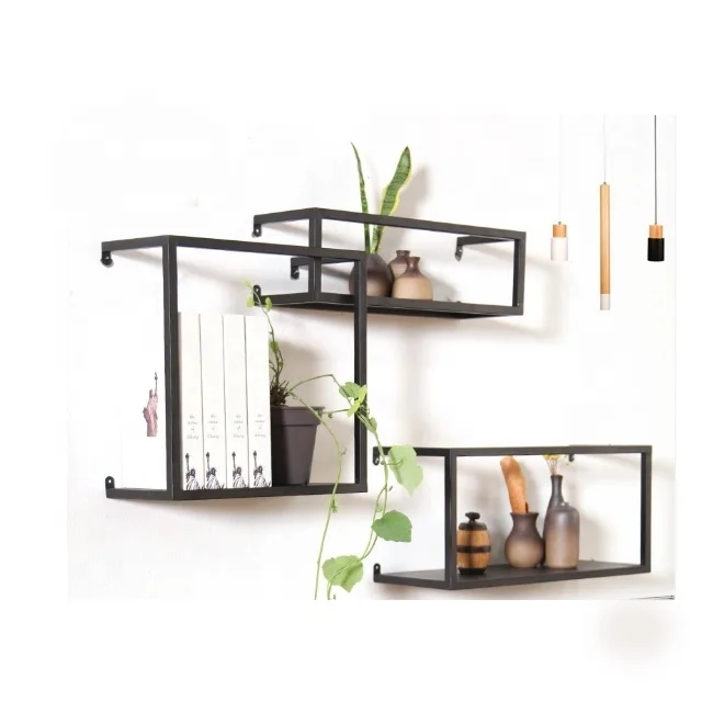 

For Home Decoration Iron Material Floating Shelf Wall Mounter With Secrew Combination Wall Shelves Living Room Creative Furnitur