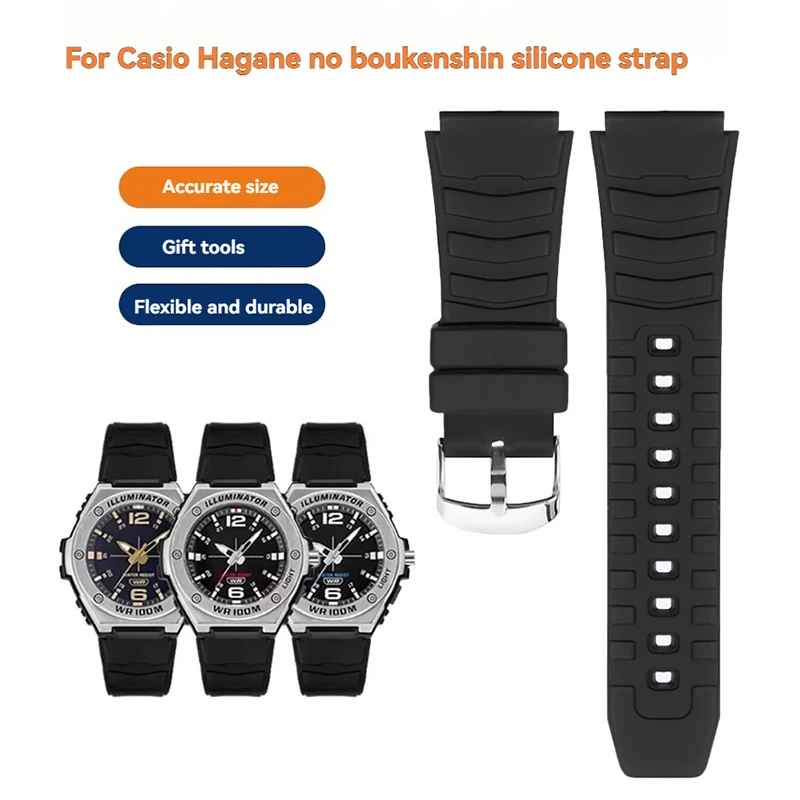 Ремешок для Casio PRG-80 PAG-80 PRW-1000 PRW-1100 MWA-100H Водонепроницаемый ремень 20 мм Выпуклый браслет из силиконовой резины Кожаный ремешок для часов