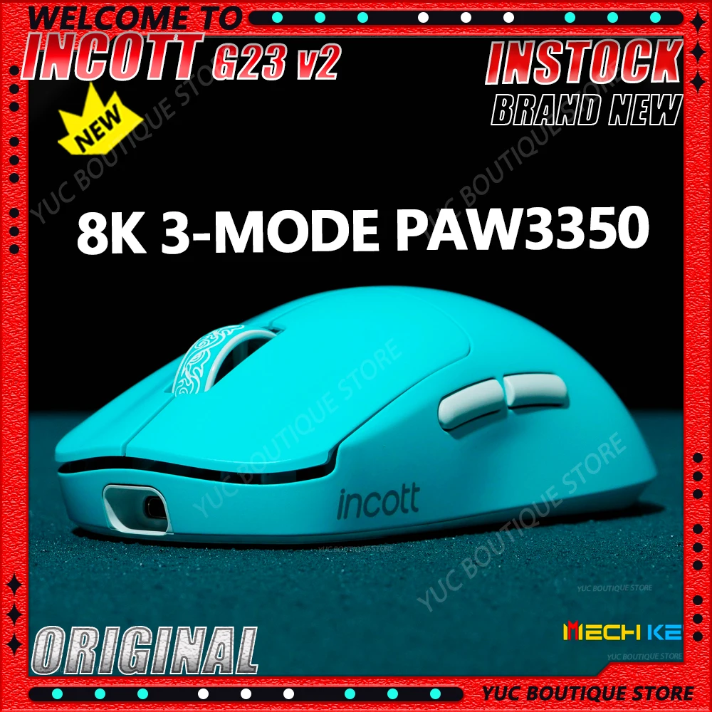 

НОВАЯ игровая мышь INCOTT G23 V2 PAW3395 47 г, 3-режимная, легкая, беспроводная, 8000 Гц, частота запуска, игровая мышь с сверхнизкой задержкой, на заказ
