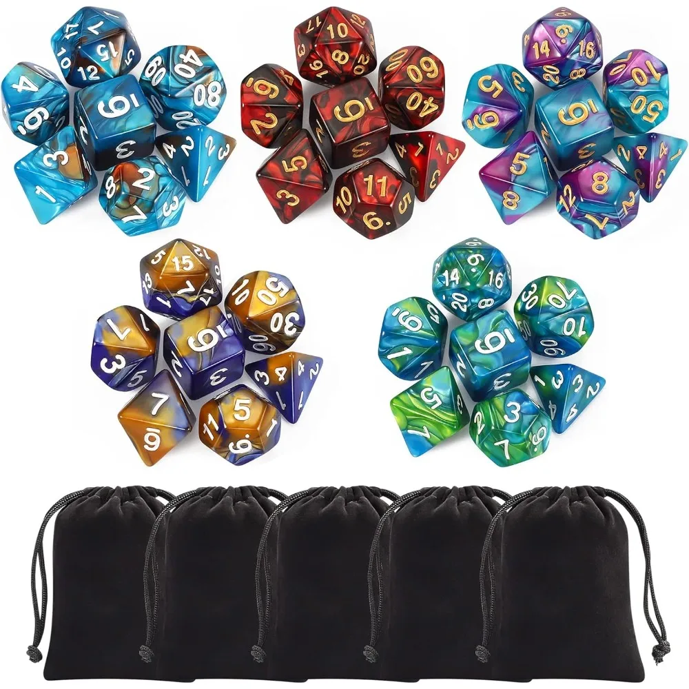 

Набор многогранных кубиков из 35 предметов, 5 двойных наборов для игр DND/RPG.