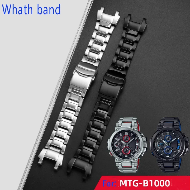 

Stainless Steel Watch Band Strap For Casio MTG-B1000 Men Matte Metal black Solid Watchband Bracelet Accessories
