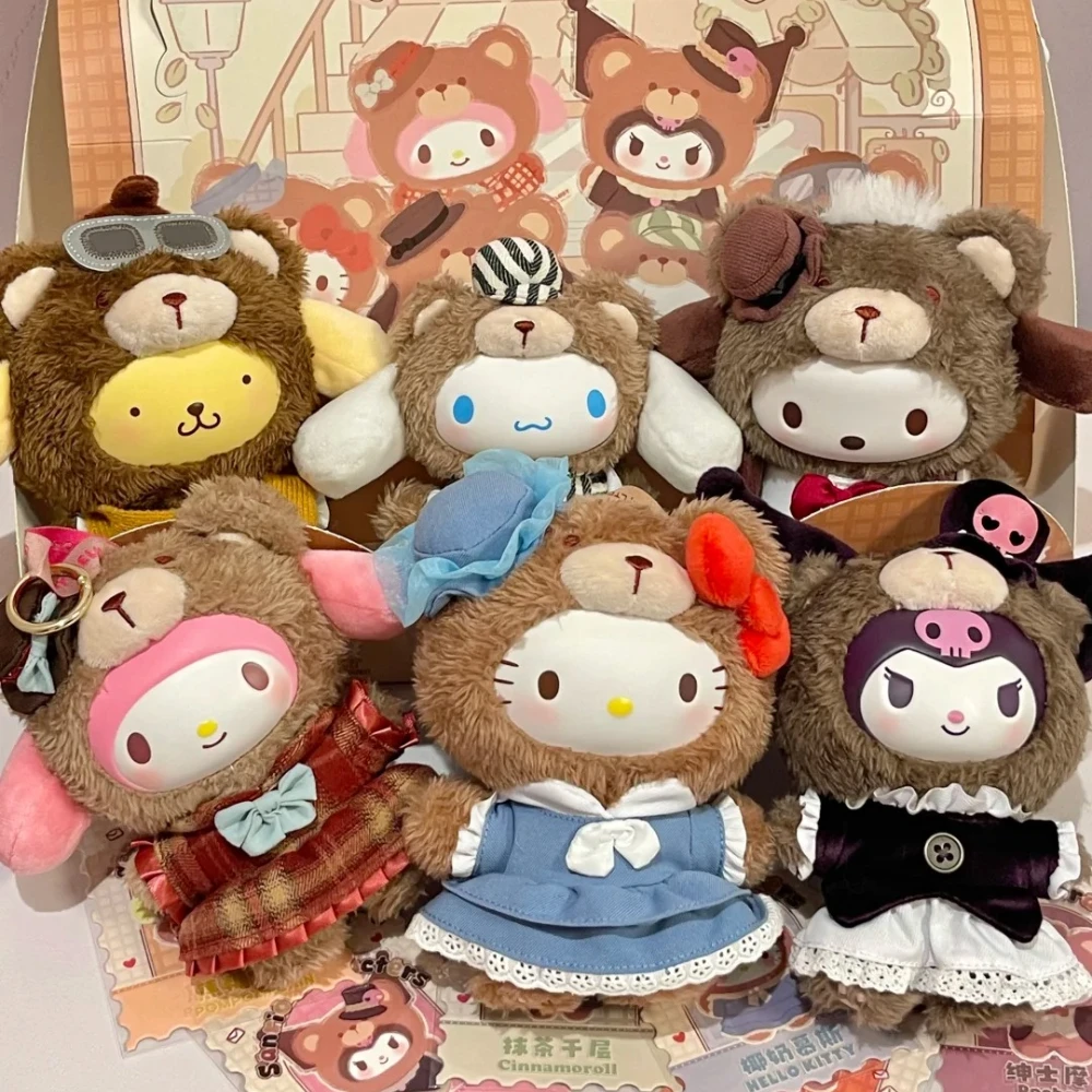 Sanrio personajes serie de té de la tarde caja ciega de juguete lindo Latte bebé 2a generación figura de acción bolsa colgante muñeca regalo misterioso