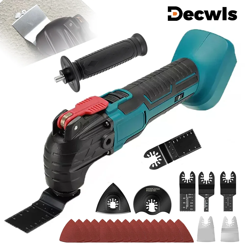 170W Electric Cordless Oscillator, Home Pruning Saw Multi-function Trimmer/Shovel/Cutting Saw Tools For 18V/21V Makita Battery