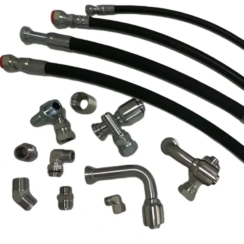 Excavator Parts Pump Air Clamp Oil  Adapter Hose Fitting Sae Flange 9000 Interlock Pipe 90 Degree Elbow For 87993 Hydraulic