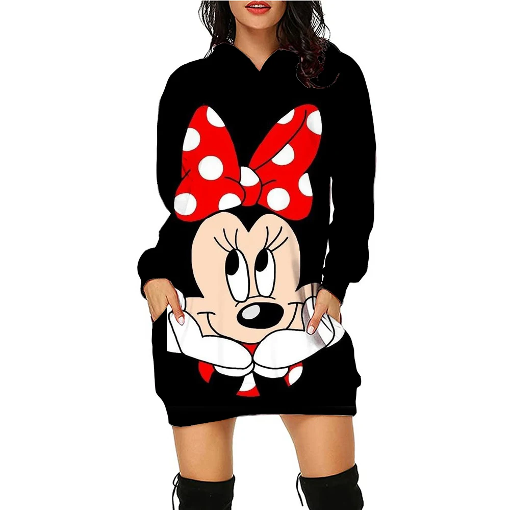 Hoodie Dress Disney Elegant Dresses for Women Mickey Luxury Party Mini Prom Long Sleeves Woman Clothes Minnie Mouse Women\'s 2025