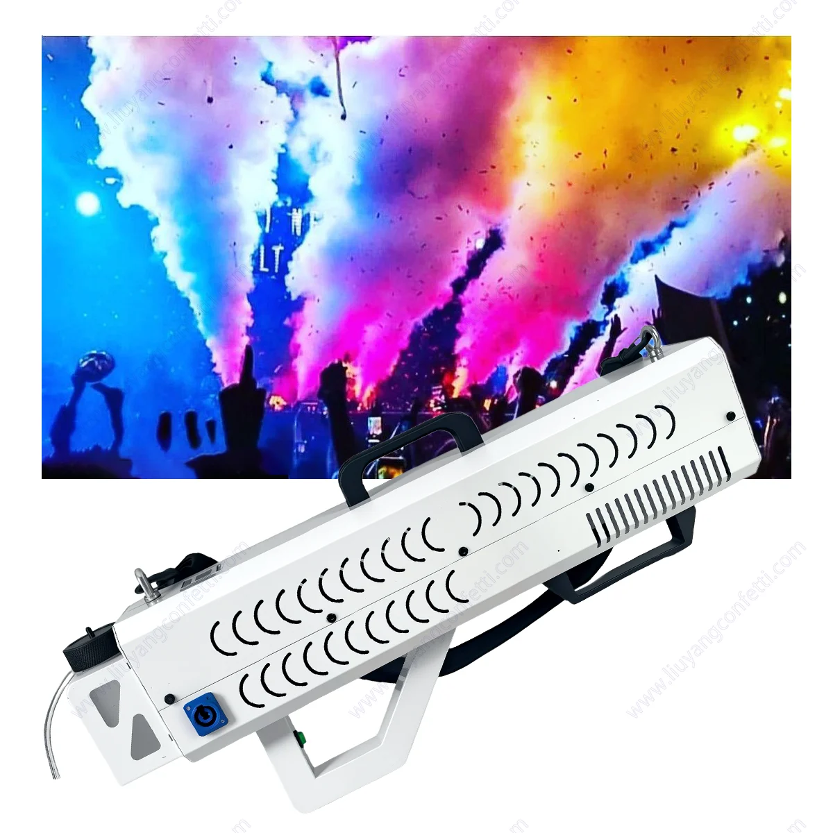 Pistolet à fumée Portable 1500W RGB LED Jet FX, sortie puissante, colonne d'air, canon léger DJ, Machine de pulvérisation de brouillard pour scène, événement de mariage, DJ