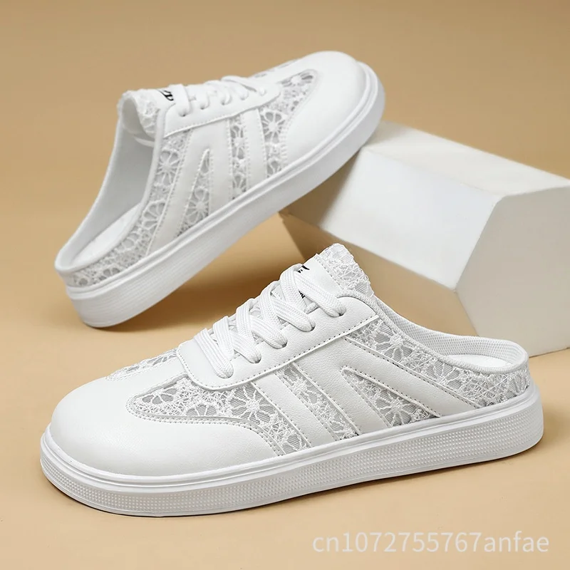 

Women's Versatile Summer New Comfortable and Lightweight Casual Shoes with Lace Up Hollow Flat Bottom Breathable Sports Shoes