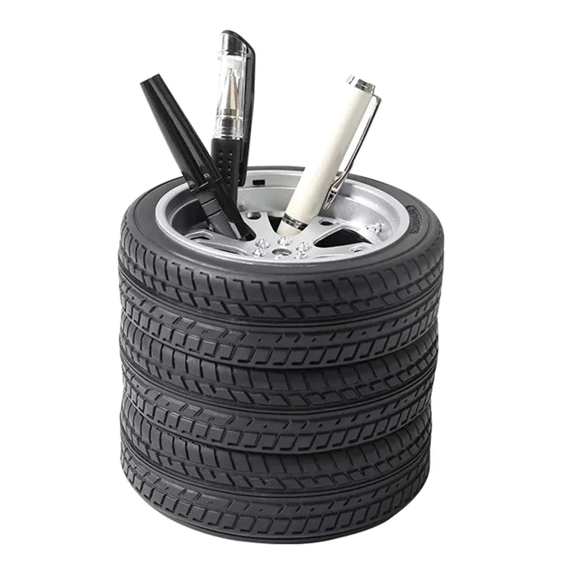

Multi-function Vehicle Wheel Pen Holder Pencil Organizer PP Plastic Pen Pot Storage Stand Tire Assy Desktop Pencil Cases